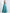 Aqua Satin Evening Gown – Deep V-Neck with Embroidered Waist & A-Line Silhouette