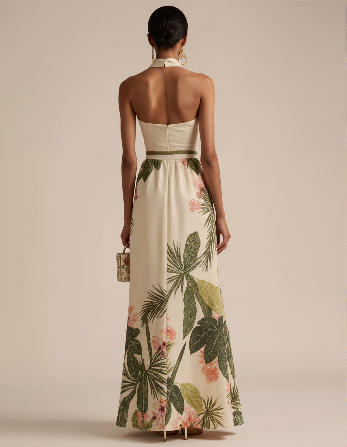 Halter Neck Floral Sleeveless Maxi Dress