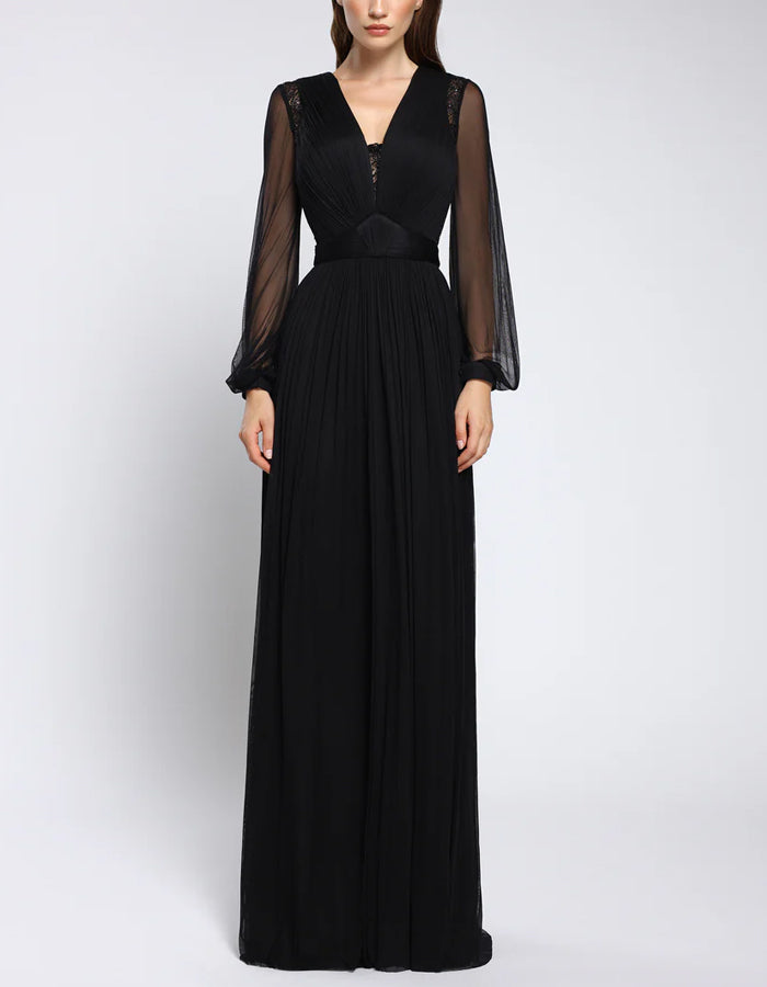 black long sleeve chiffon dress Lace Sleeves Maxi – Alizua Size 16 Dresses Is the Dress White Size:42 Regular Jacket+36 Waist Pants Adjust 32to38)(Height: 5'7