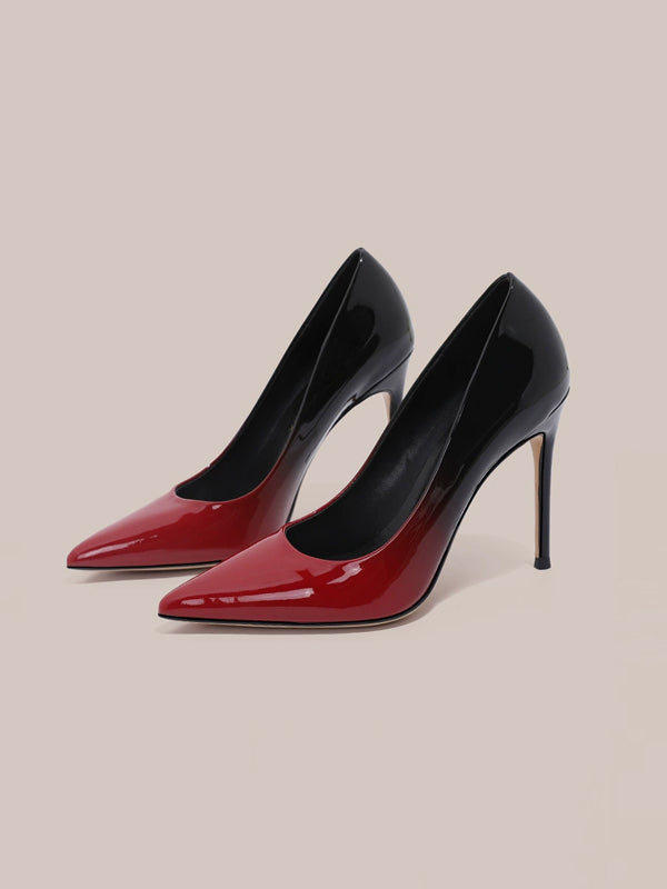Black And Red Two Tone Stiletto Heels