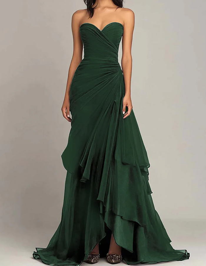 Chiffon Off-The-Shoulder Maxi Dress
