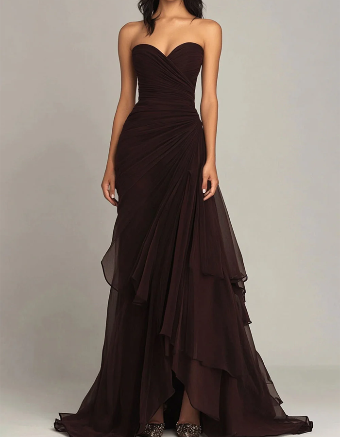 Chiffon Off-The-Shoulder Maxi Dress