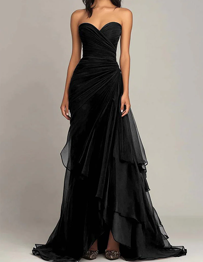 Chiffon Off-The-Shoulder Maxi Dress