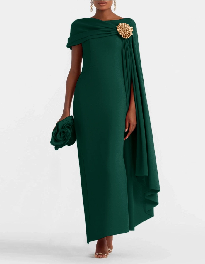 Off-The-Shoulder Floor-Length Maxi Dress