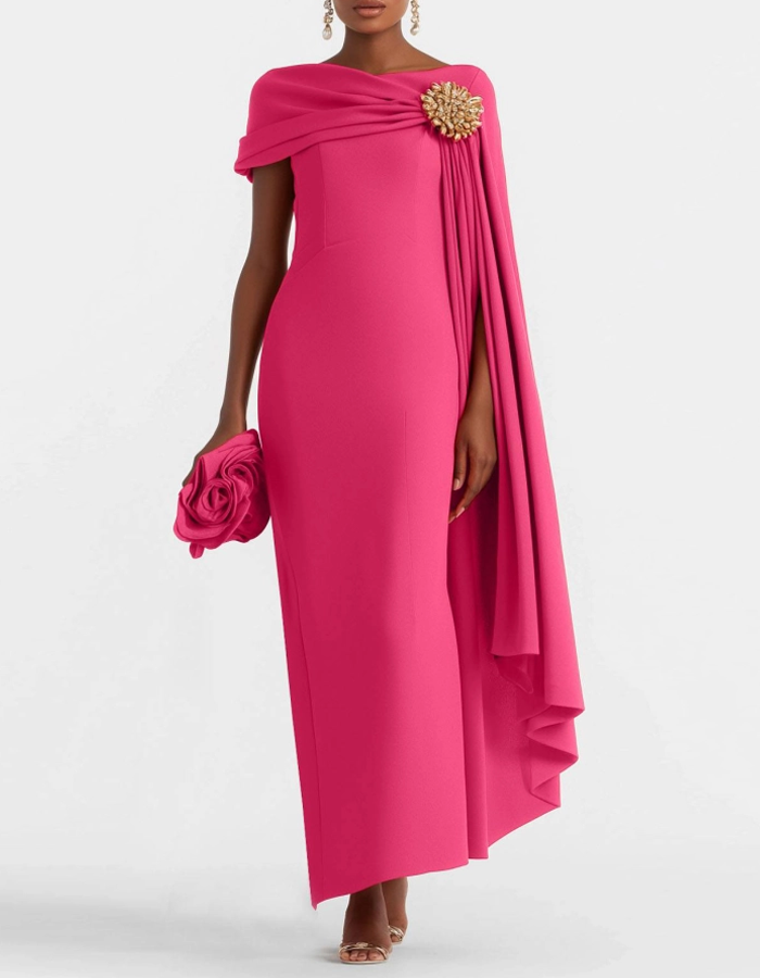Off-The-Shoulder Floor-Length Maxi Dress