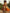 Radiant Orange Chiffon Gown with Painterly Print and Flared Sleeves