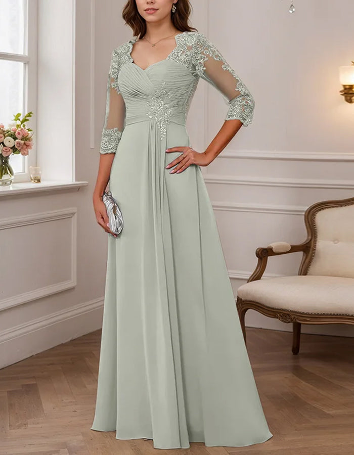 Temperament Pure Color Chiffon Maxi Dress