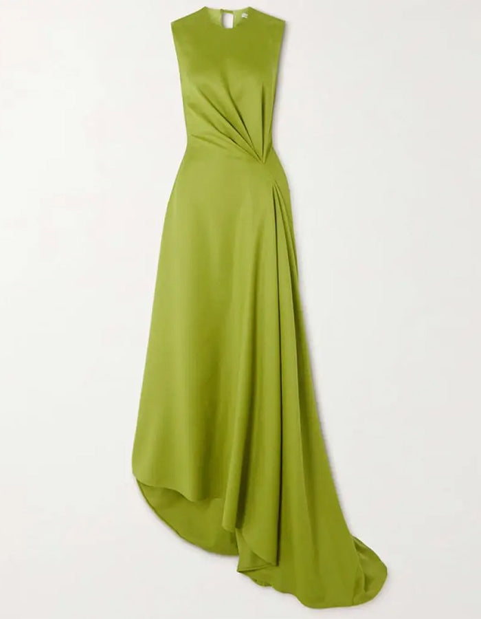 Yellow-green Sleeveless Maxi Dress