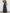 Elegant Navy Blue Chiffon Gown with Sheer Sleeves and Vintage Floral Print