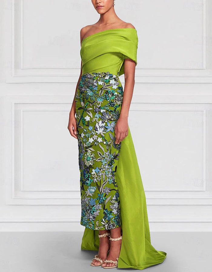 Bandeau Satin Sequins Midi Dress