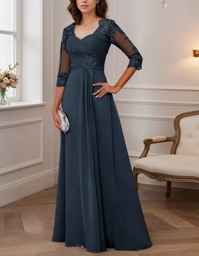 Temperament Pure Color Chiffon Maxi Dress