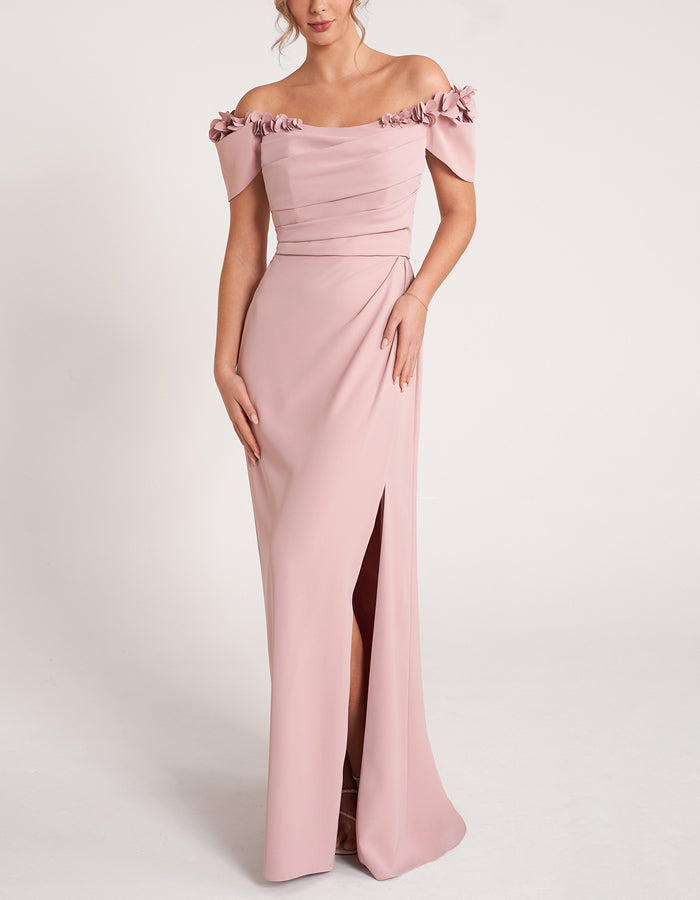 Pink Fit and Flare Maxi Dress